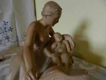 Ceramic Figurine - Woman - burnt clay - 1943 Ceramic Figurine - Woman - burnt clay - 1943