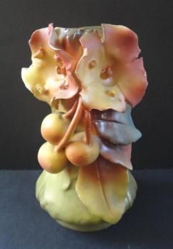 Ceramic vase with cherries