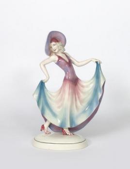 Ceramic Figurine - Woman - Hertwig - Katzhutte, návrh Stephan Dakon - 1920