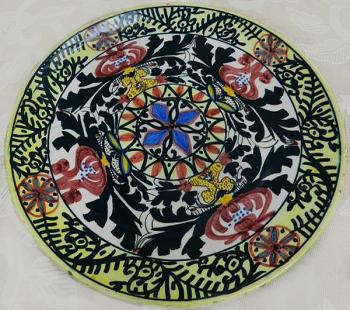 Ceramic Plate - majolica - 1960
