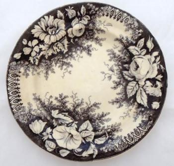 Stoneware plate with flowers - Altrohlau, Nowotny